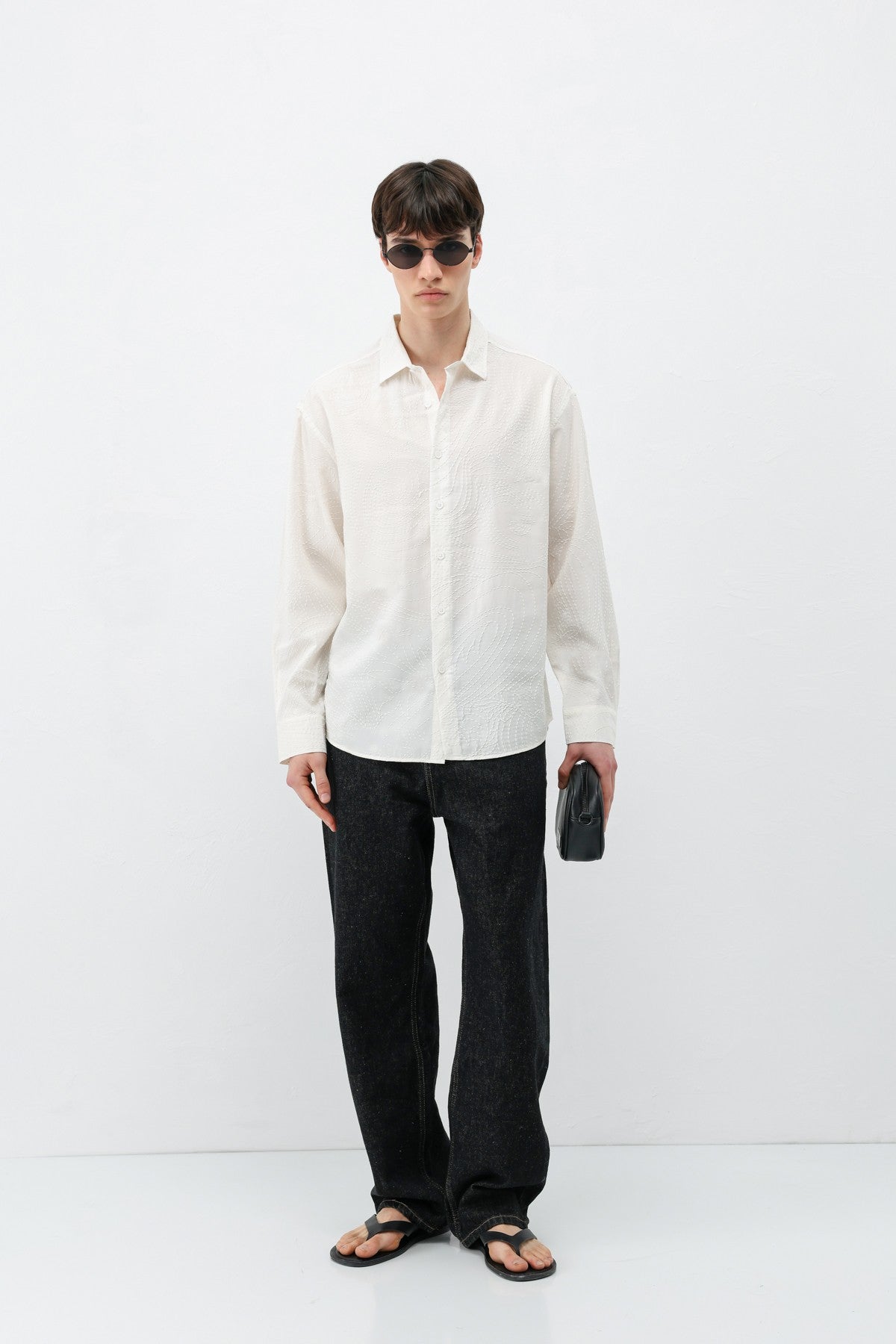 Oversize Dikiş Detaylı Gömlek