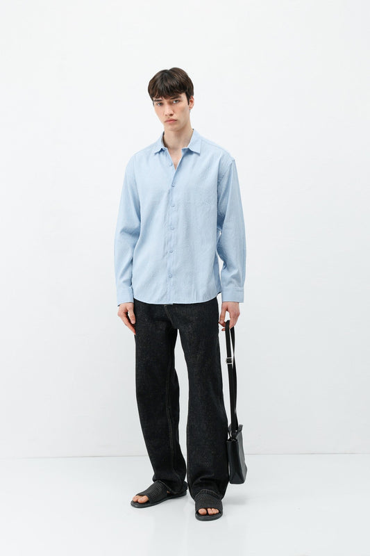 Oversize Dikiş Detaylı Gömlek