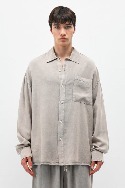 Oversize Yıkamalı Cep Detaylı Gömlek