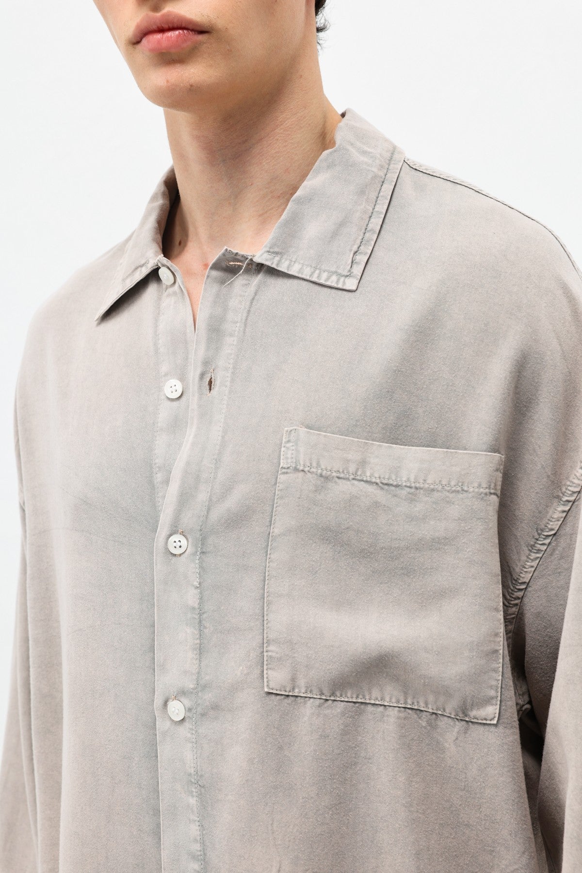 Oversize Yıkamalı Cep Detaylı Gömlek