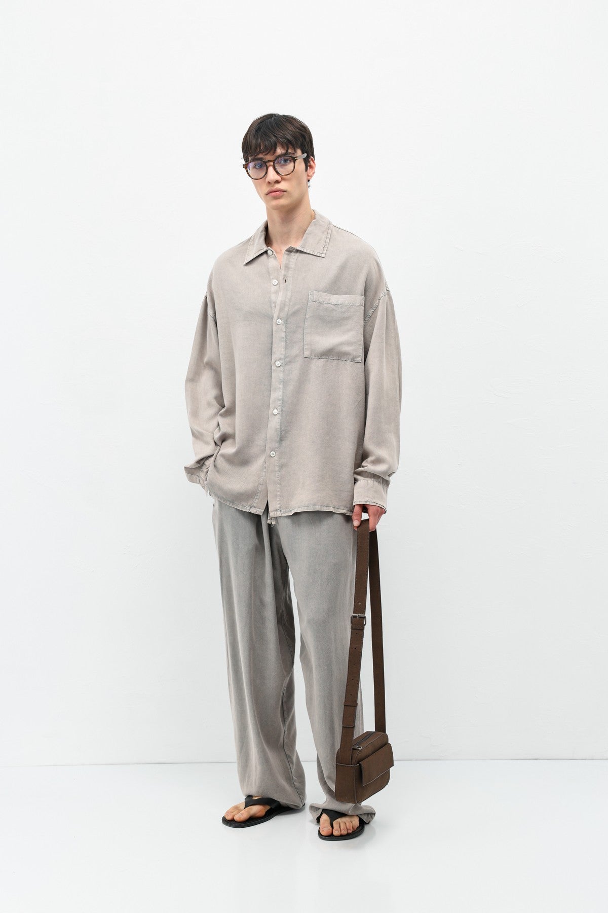 Oversize Yıkamalı Cep Detaylı Gömlek