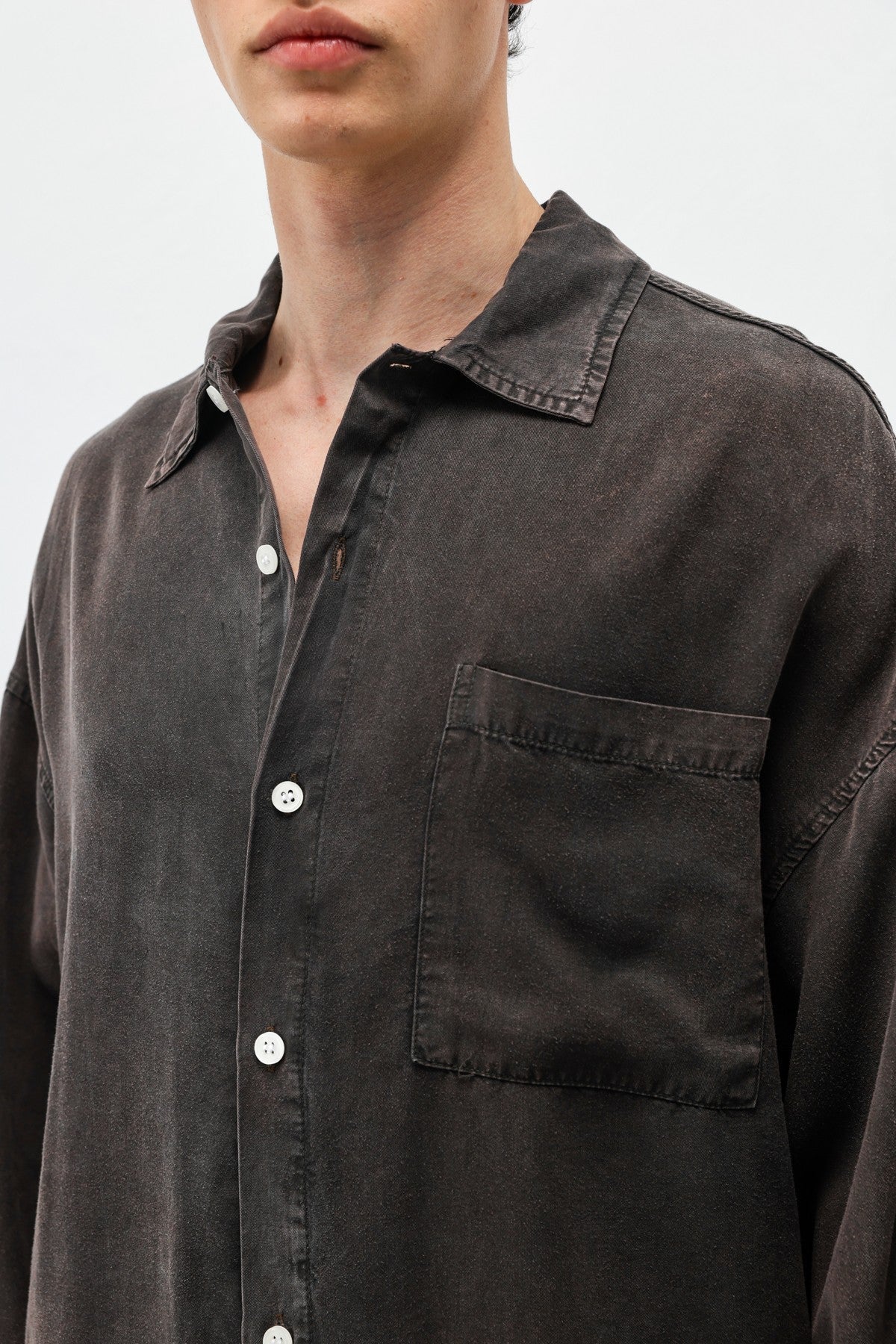 Oversize Yıkamalı Cep Detaylı Gömlek