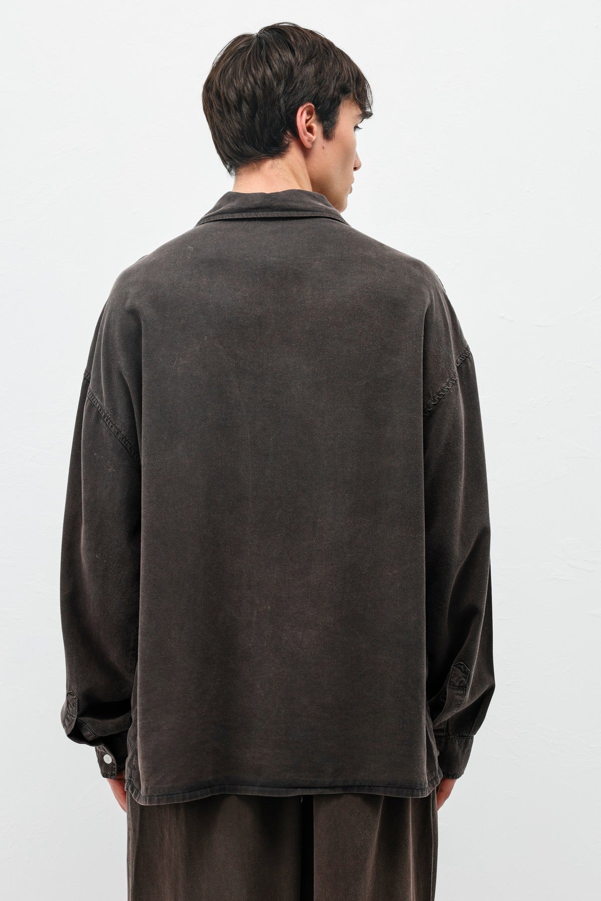Oversize Yıkamalı Cep Detaylı Gömlek