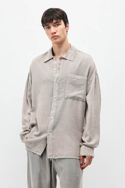 Oversize Yıkamalı Cep Detaylı Gömlek