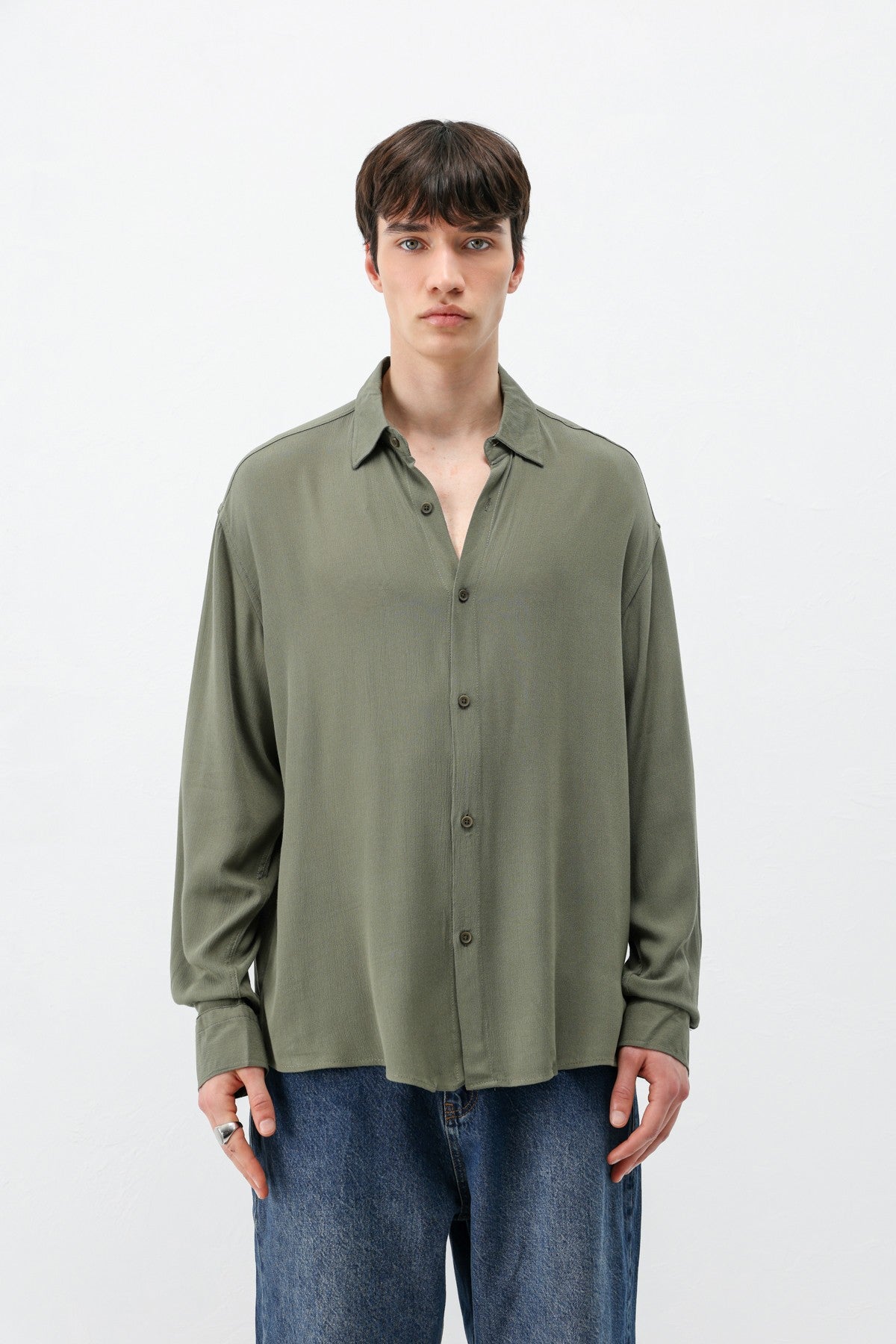 Hafif Dokulu Oversize Gömlek