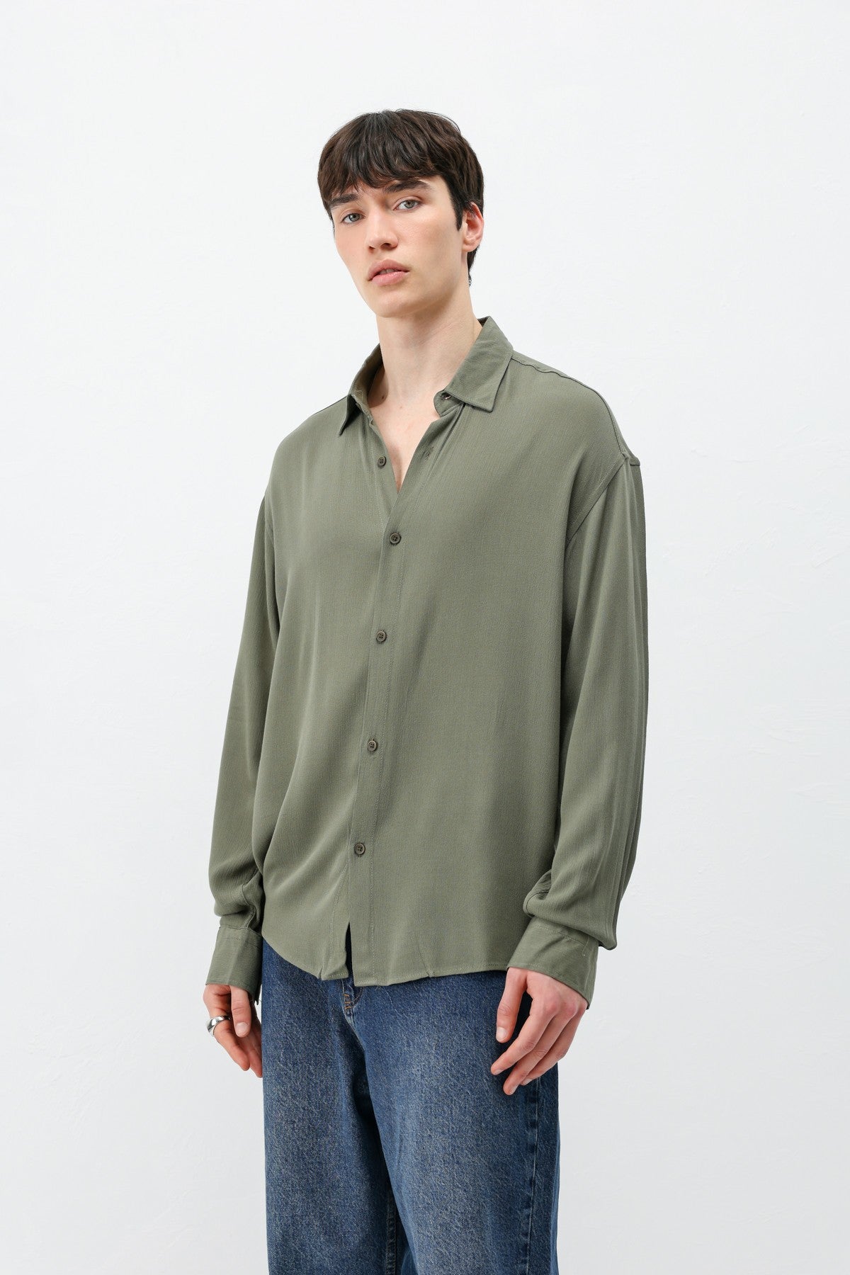 Hafif Dokulu Oversize Gömlek