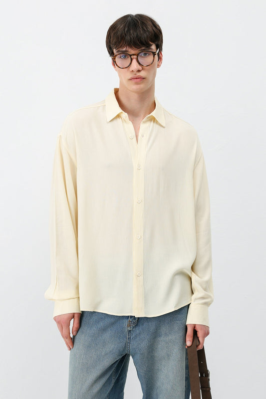 Hafif Dokulu Oversize Gömlek