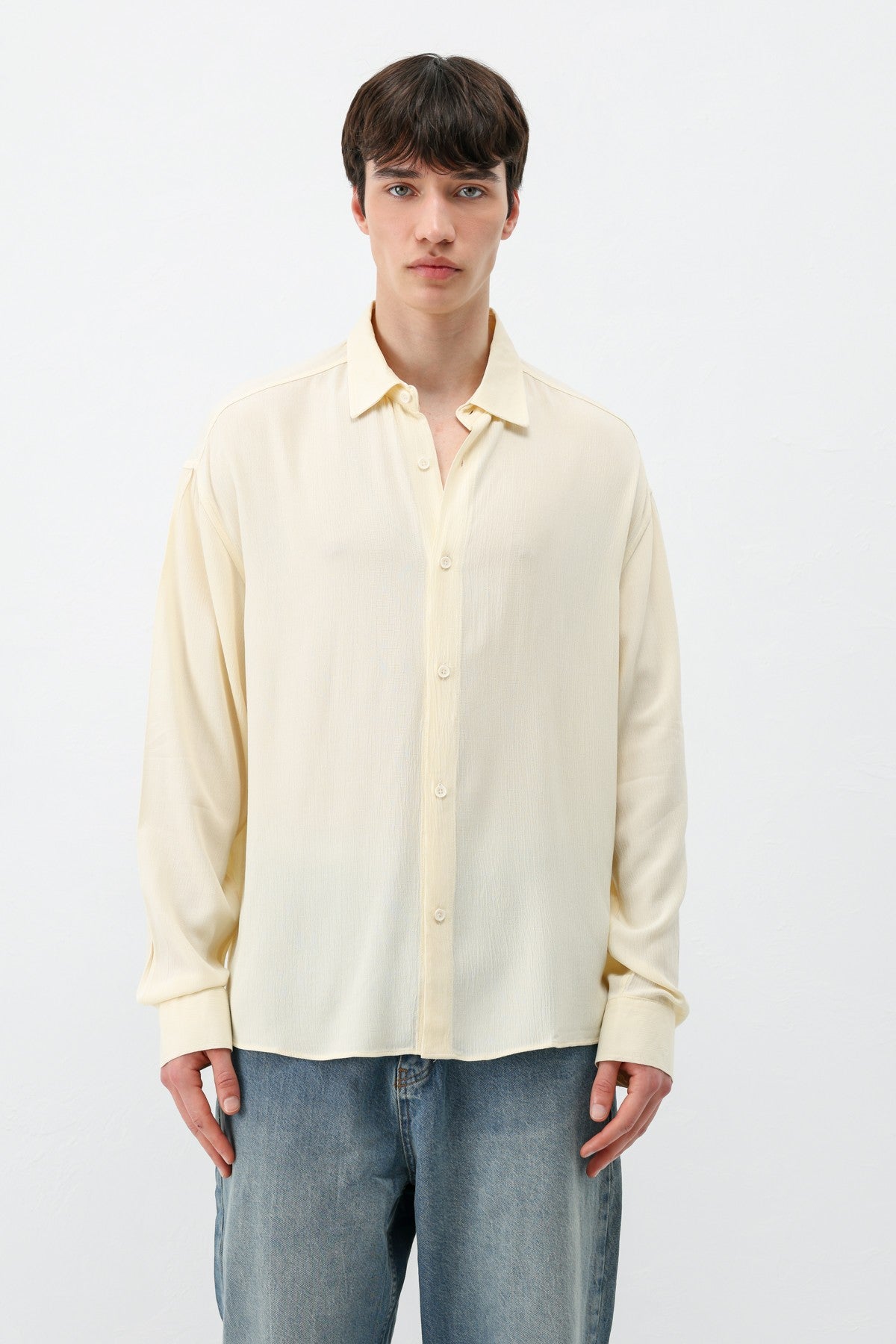 Hafif Dokulu Oversize Gömlek