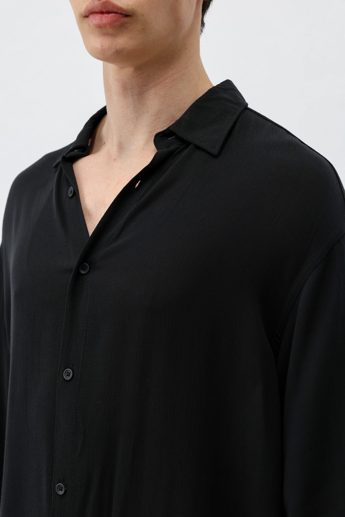 Hafif Dokulu Oversize Gömlek