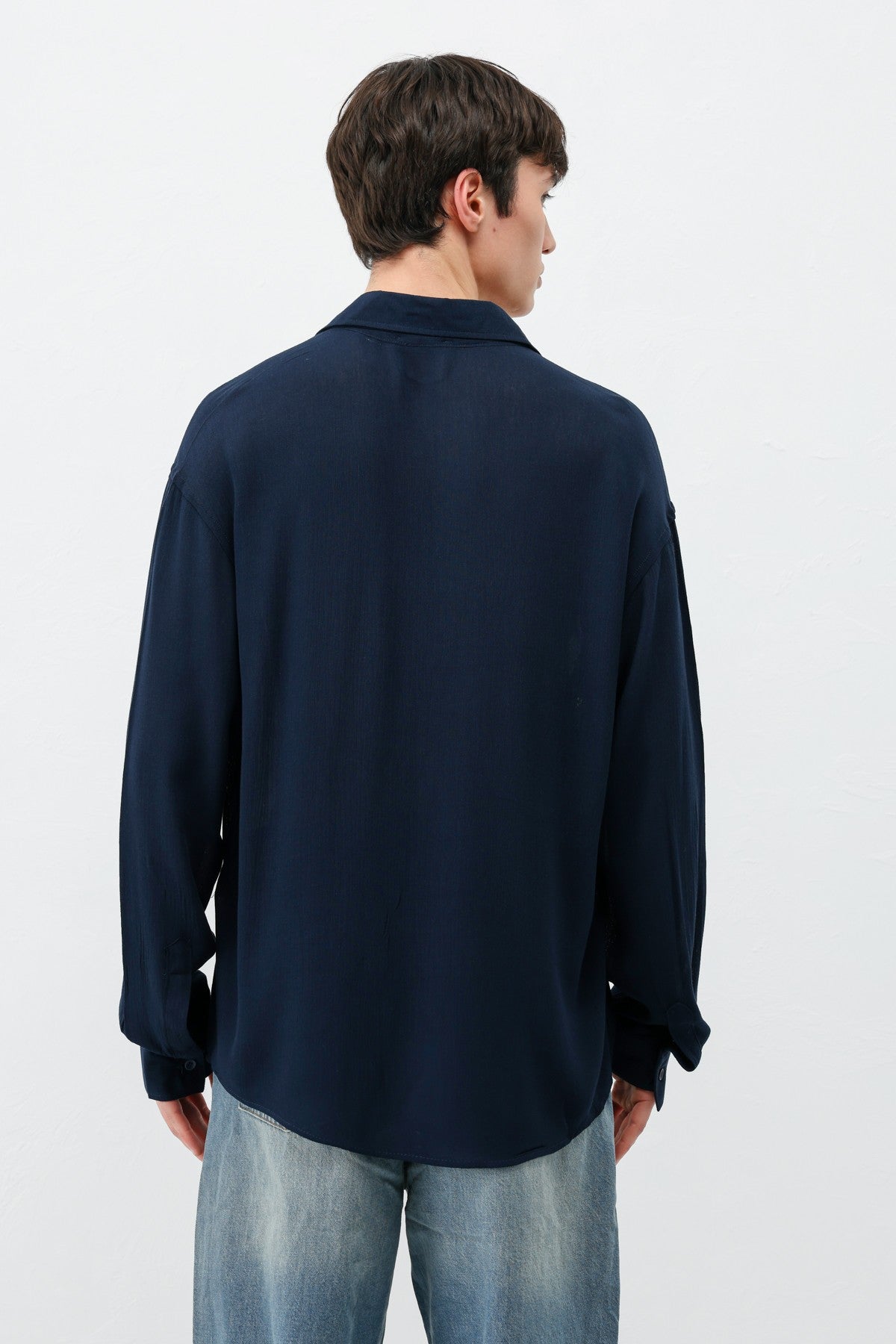 Hafif Dokulu Oversize Gömlek