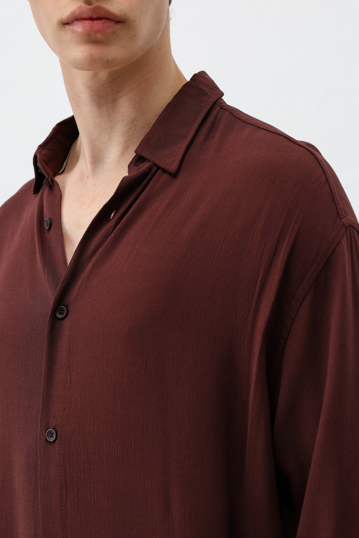 Hafif Dokulu Oversize Gömlek
