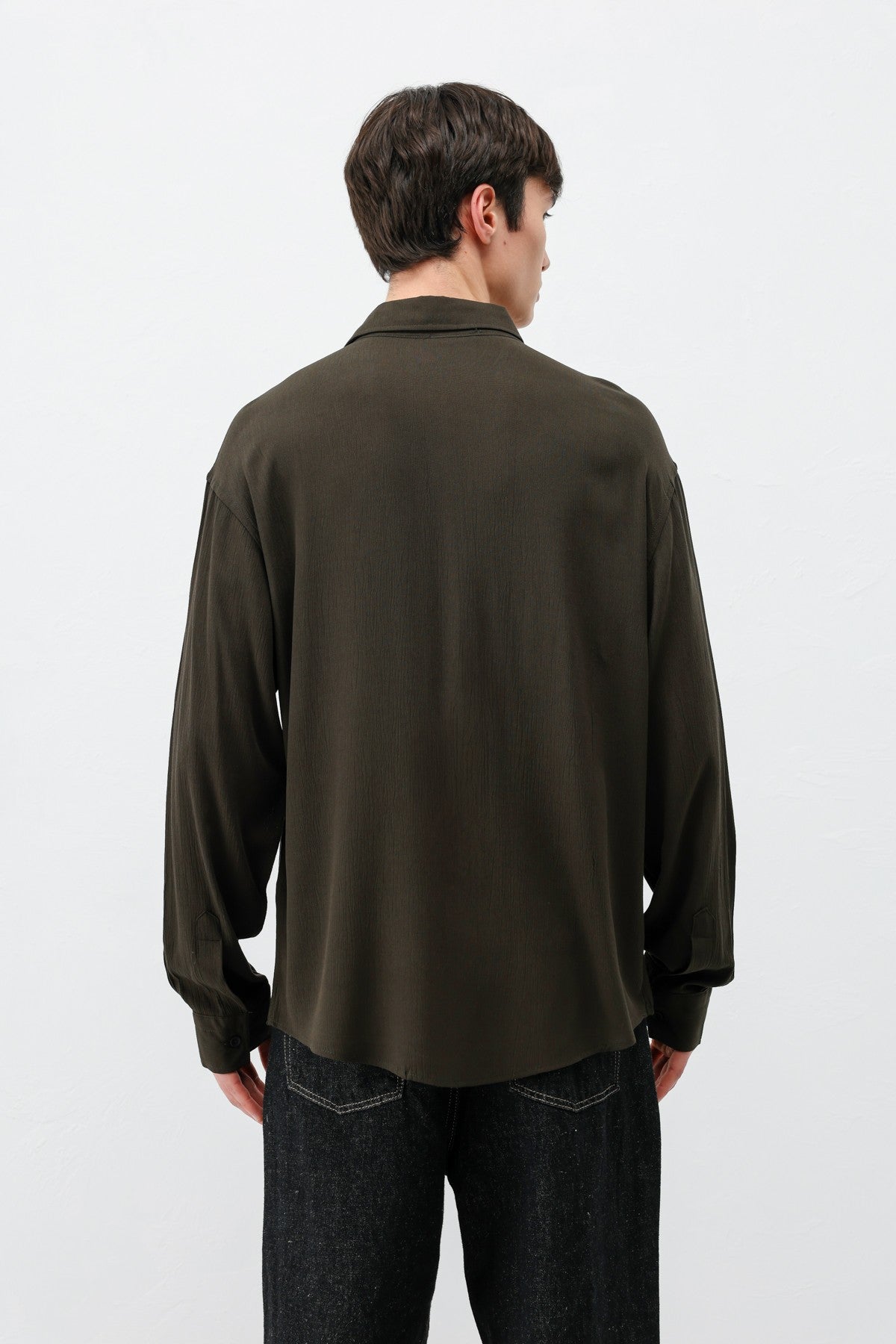 Hafif Dokulu Oversize Gömlek