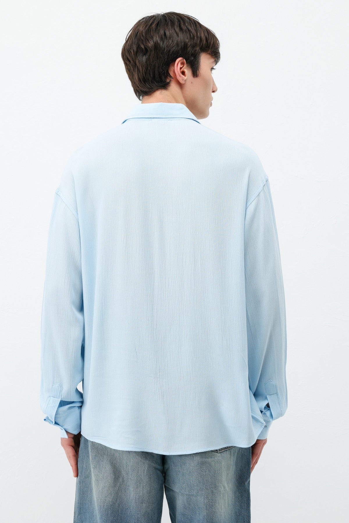 Hafif Dokulu Oversize Gömlek