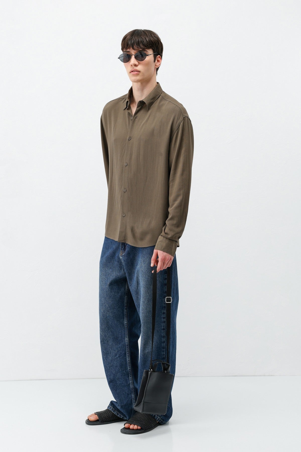 Hafif Dokulu Oversize Gömlek
