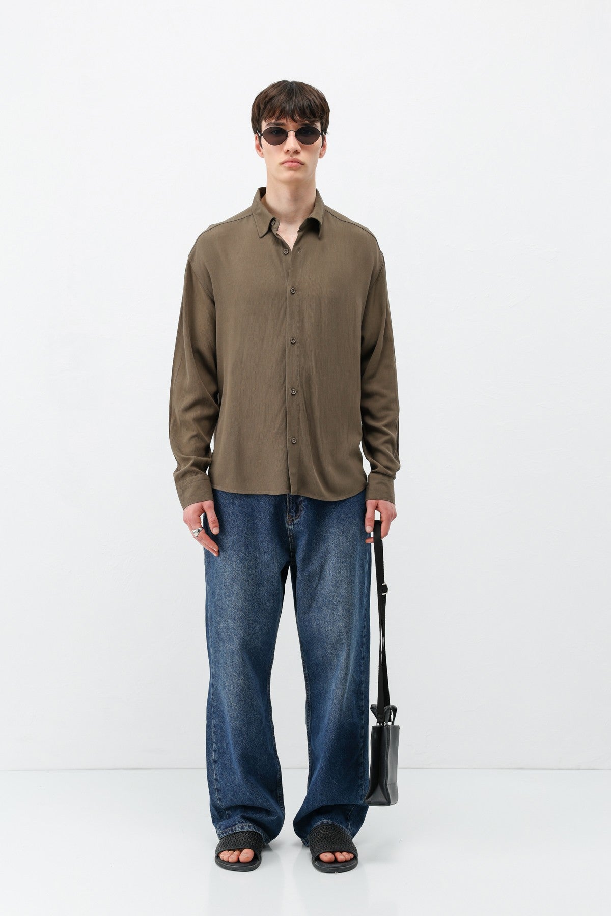 Hafif Dokulu Oversize Gömlek