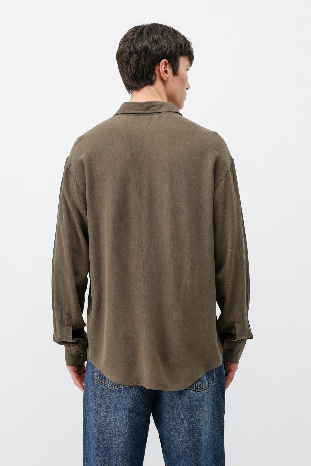 Hafif Dokulu Oversize Gömlek