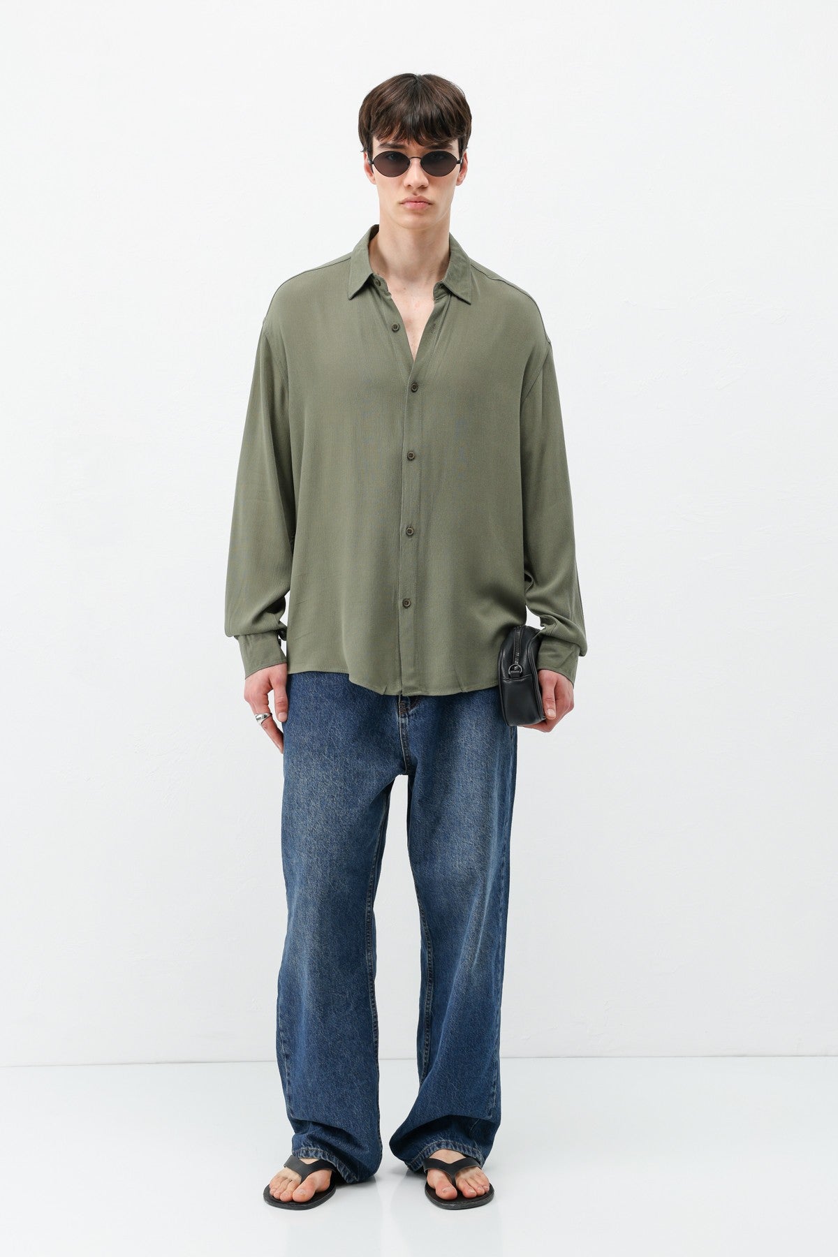 Hafif Dokulu Oversize Gömlek