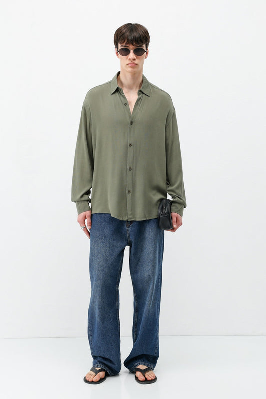 Hafif Dokulu Oversize Gömlek