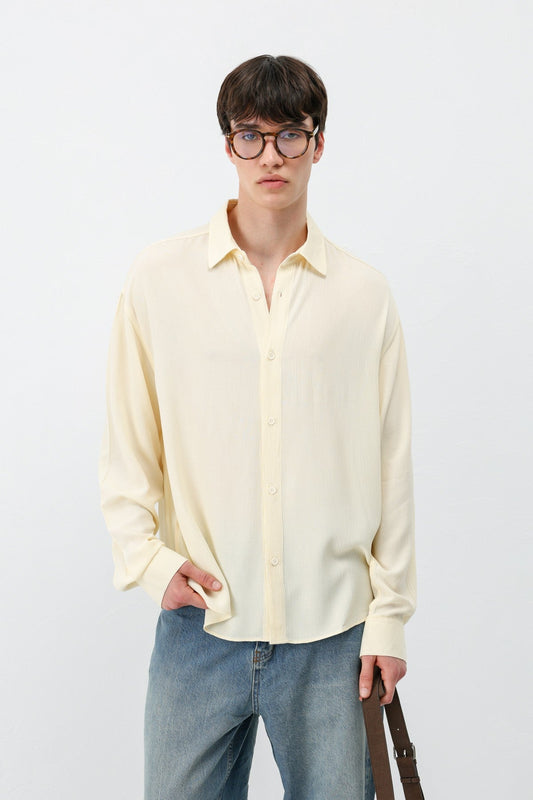 Hafif Dokulu Oversize Gömlek
