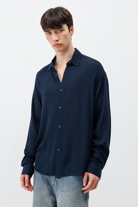 Hafif Dokulu Oversize Gömlek