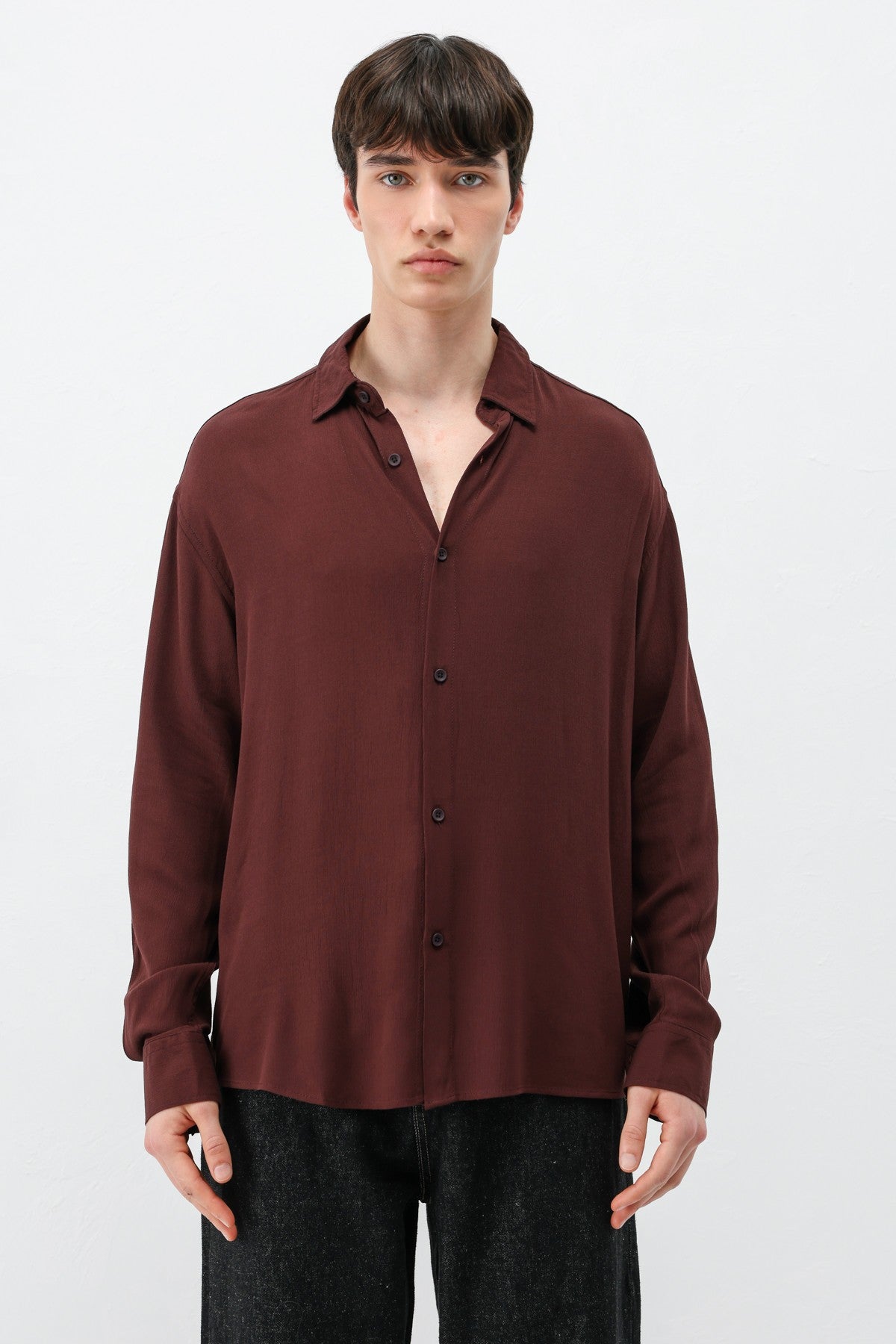 Hafif Dokulu Oversize Gömlek