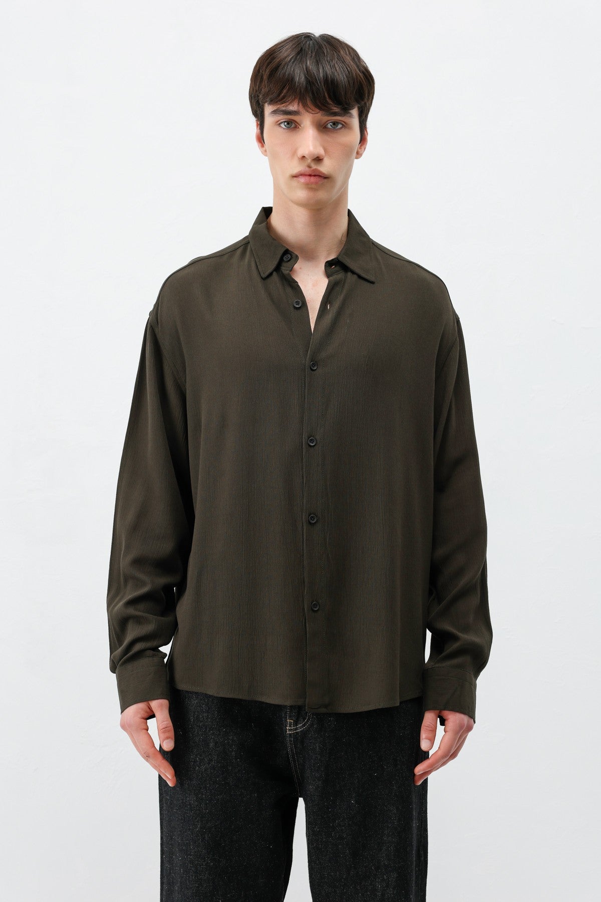 Hafif Dokulu Oversize Gömlek