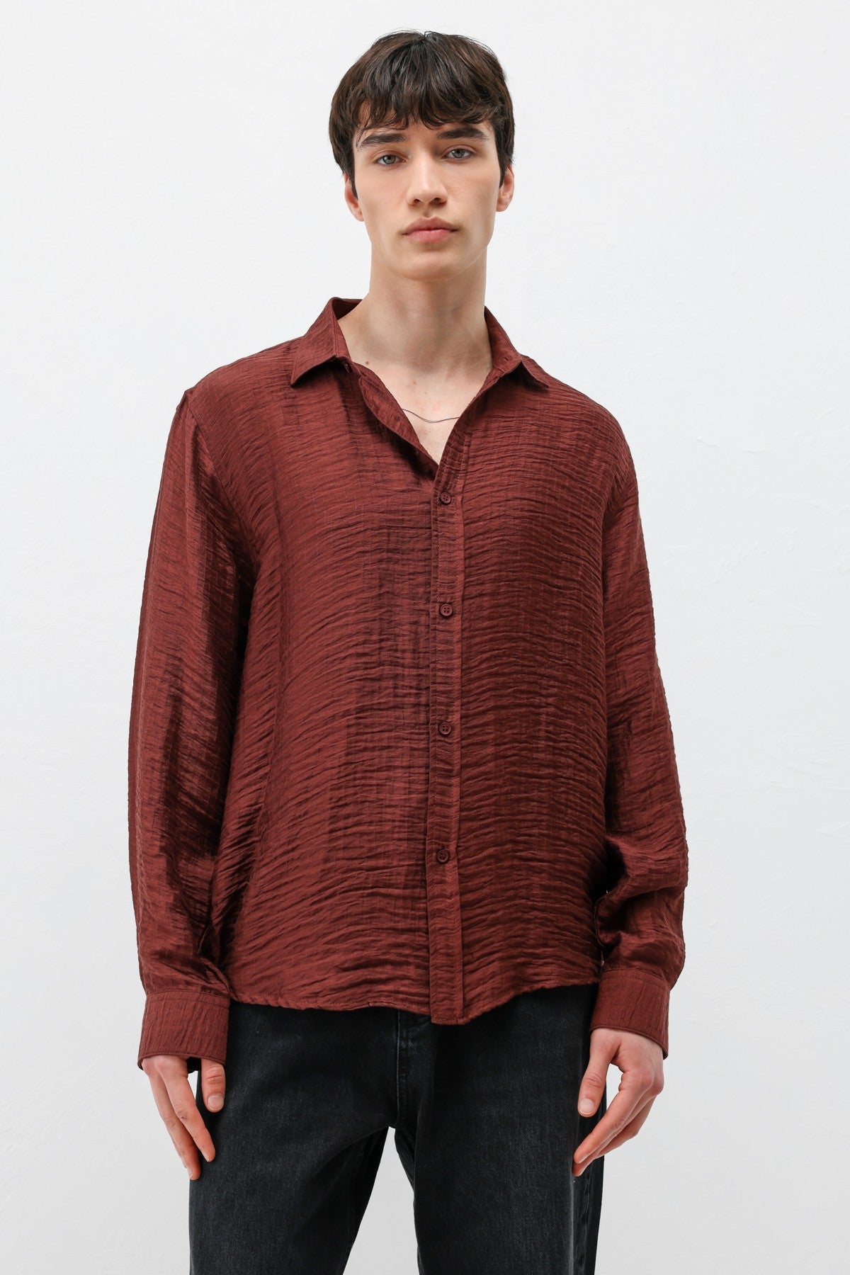 Dokulu Oversize Gömlek