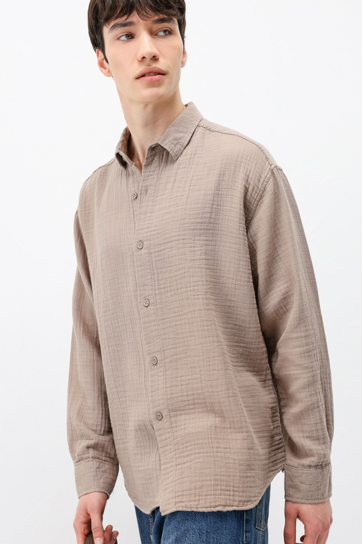 Müslin Kumaş Oversize Gömlek