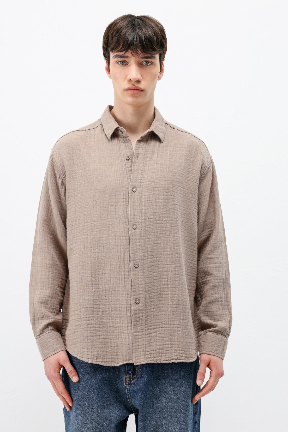 Müslin Kumaş Oversize Gömlek