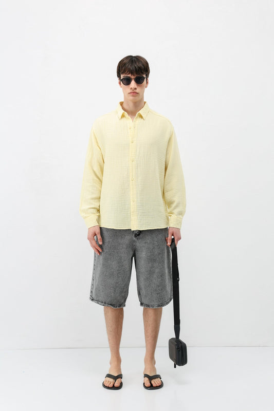 Müslin Kumaş Oversize Gömlek