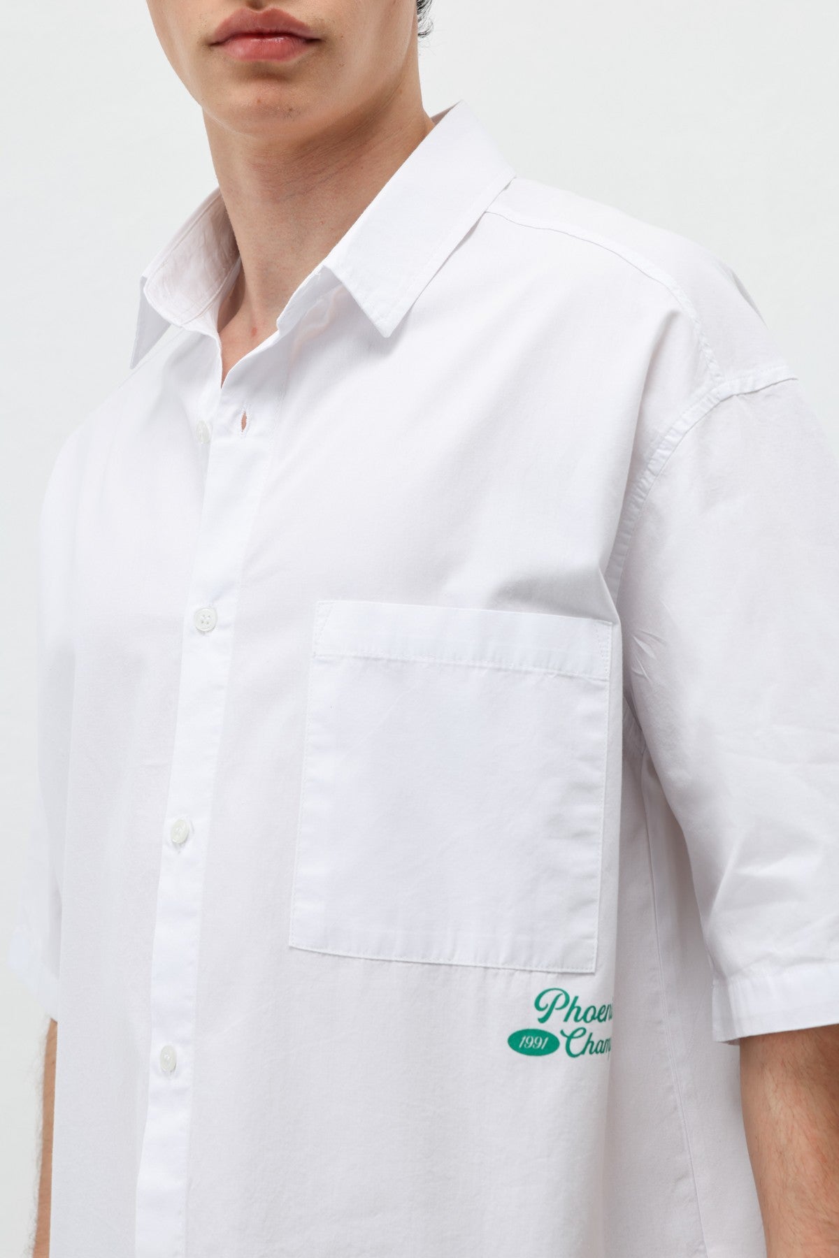 Baskılı Oversize Keten Gömlek