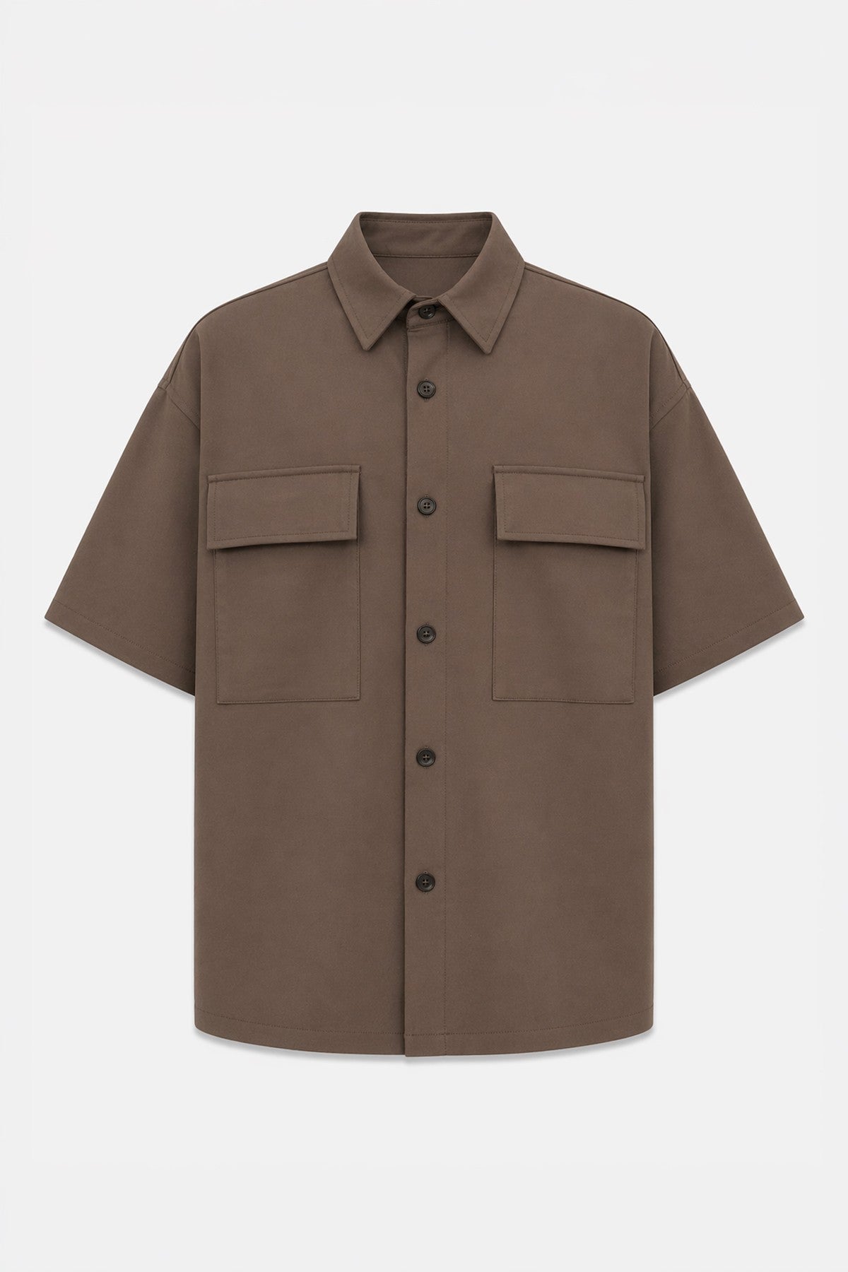 Oversize Esnek Kumaşlı Cepli Gömlek