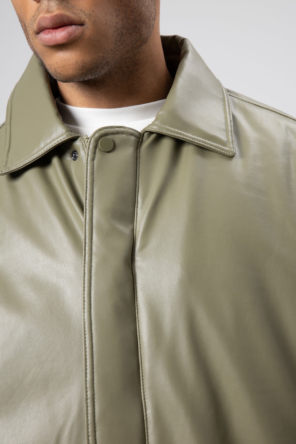 Basic Suni Deri Oversize Ceket