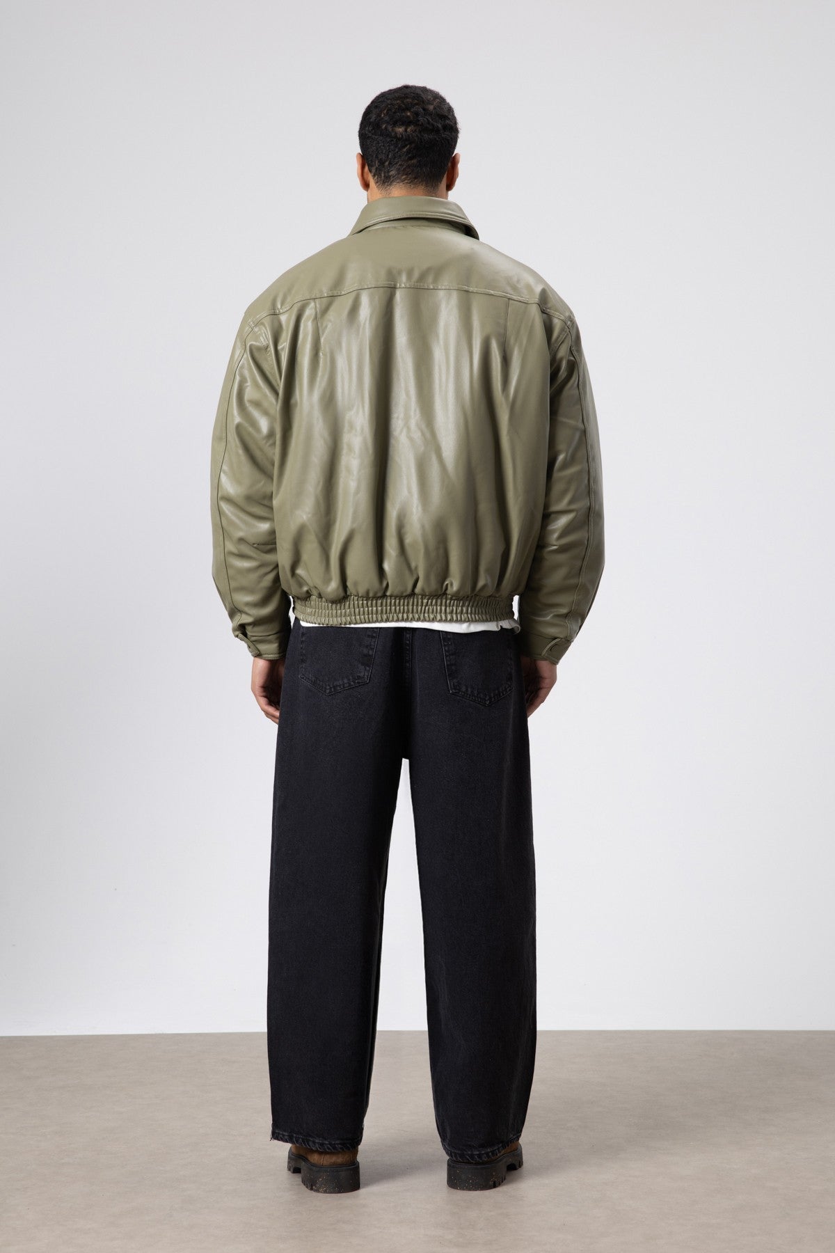 Basic Suni Deri Oversize Ceket