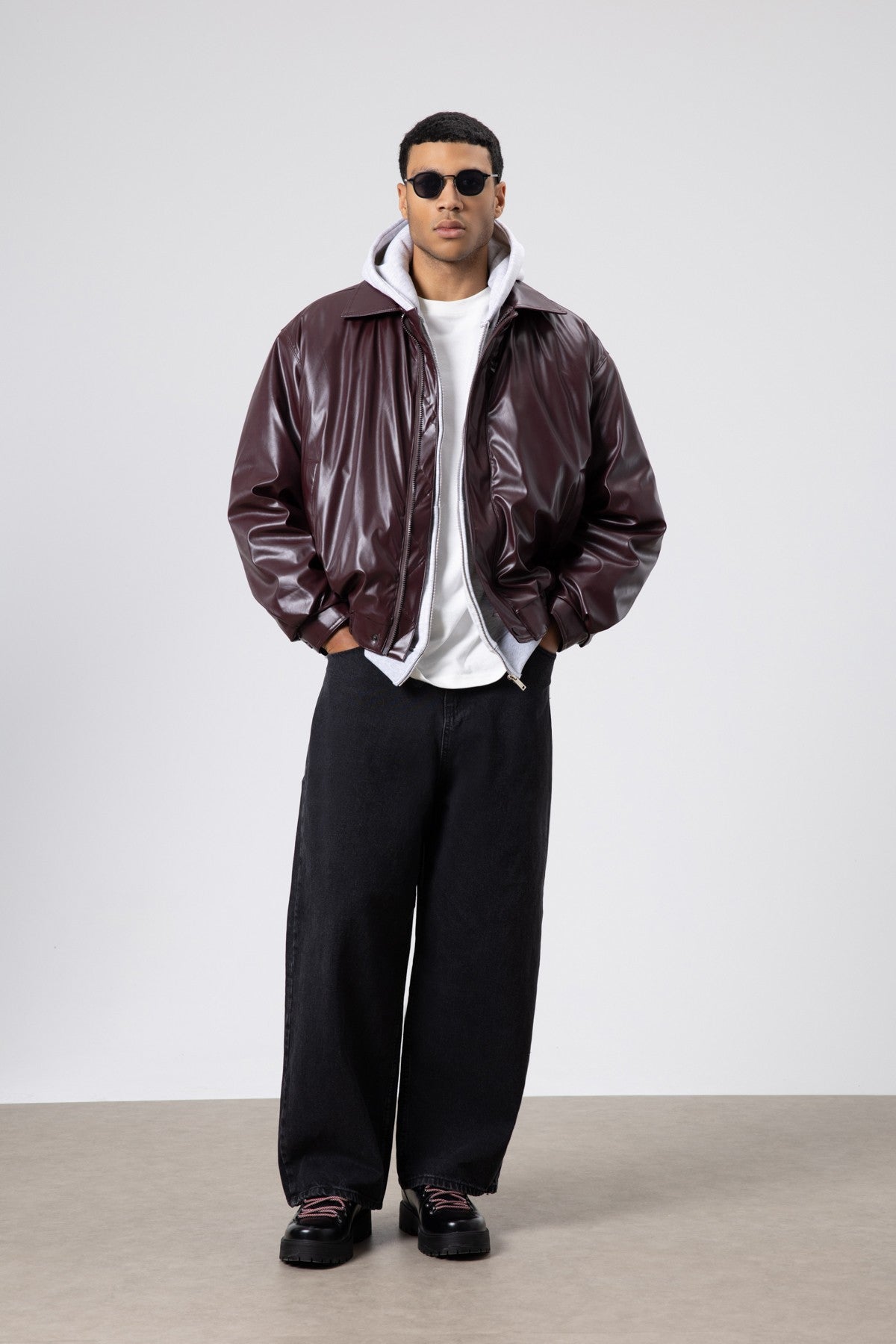 Basic Suni Deri Oversize Ceket