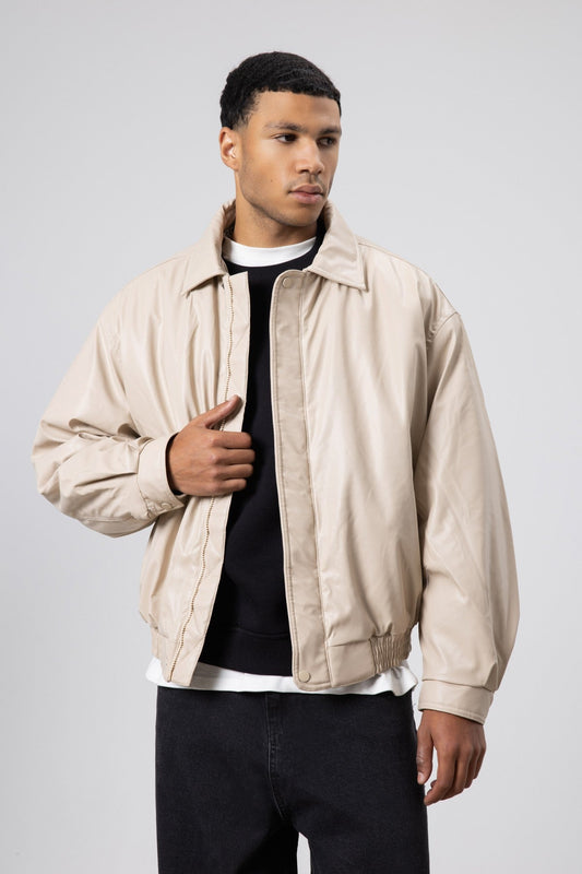 Basic Suni Deri Oversize Ceket