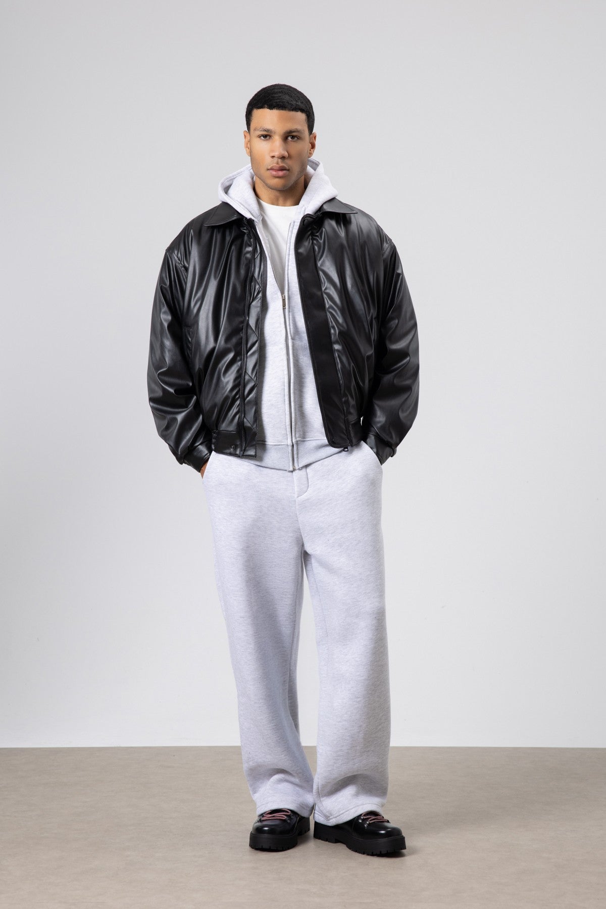 Basic Suni Deri Oversize Ceket