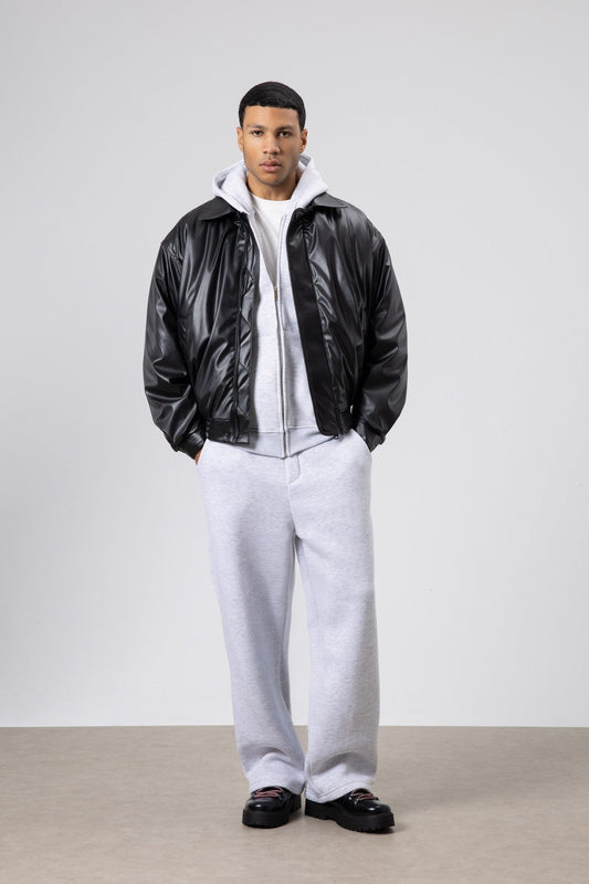 Basic Suni Deri Oversize Ceket