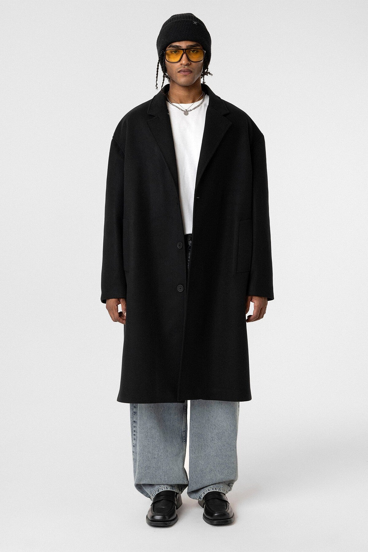 Oversize Uzun Kaşe Kaban