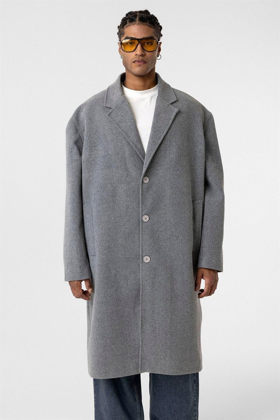 Oversize Uzun Kaşe Kaban