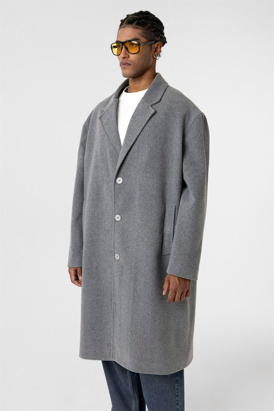 Oversize Uzun Kaşe Kaban
