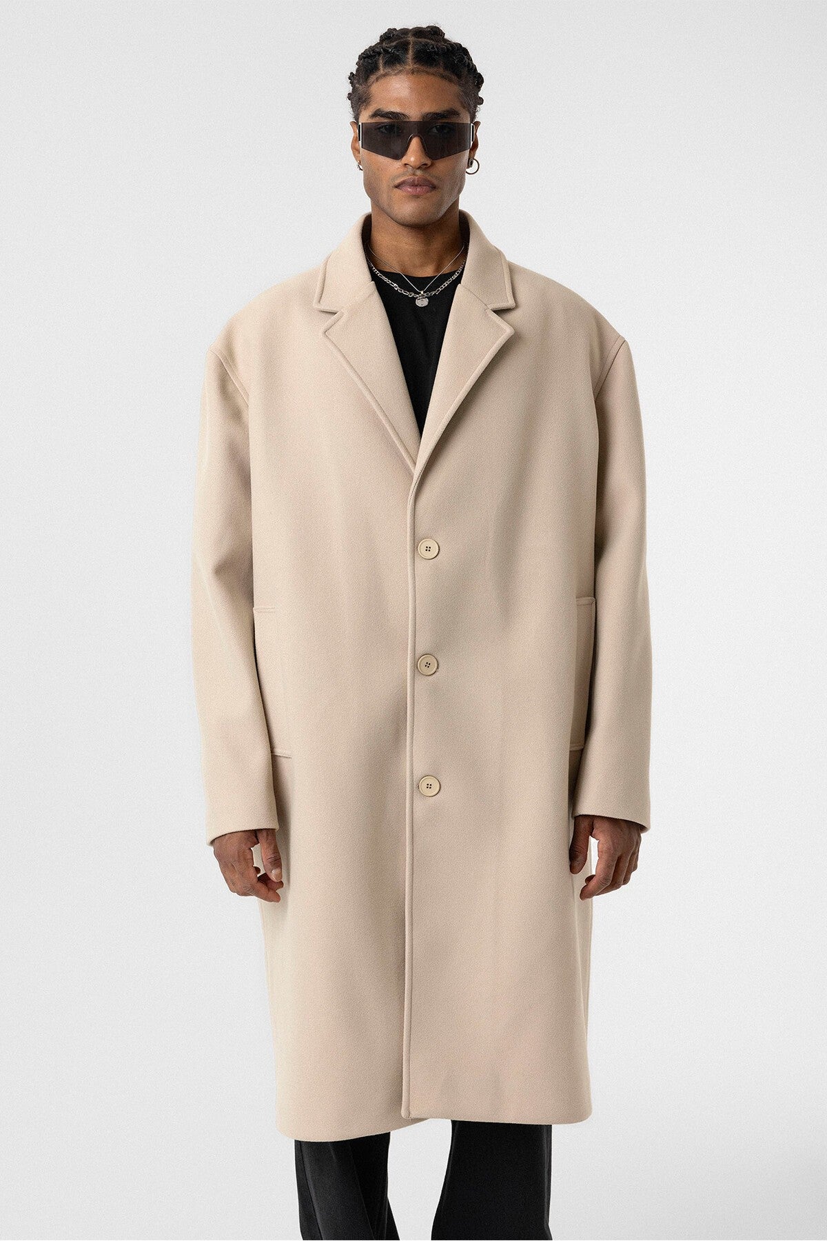 Oversize Uzun Kaşe Kaban