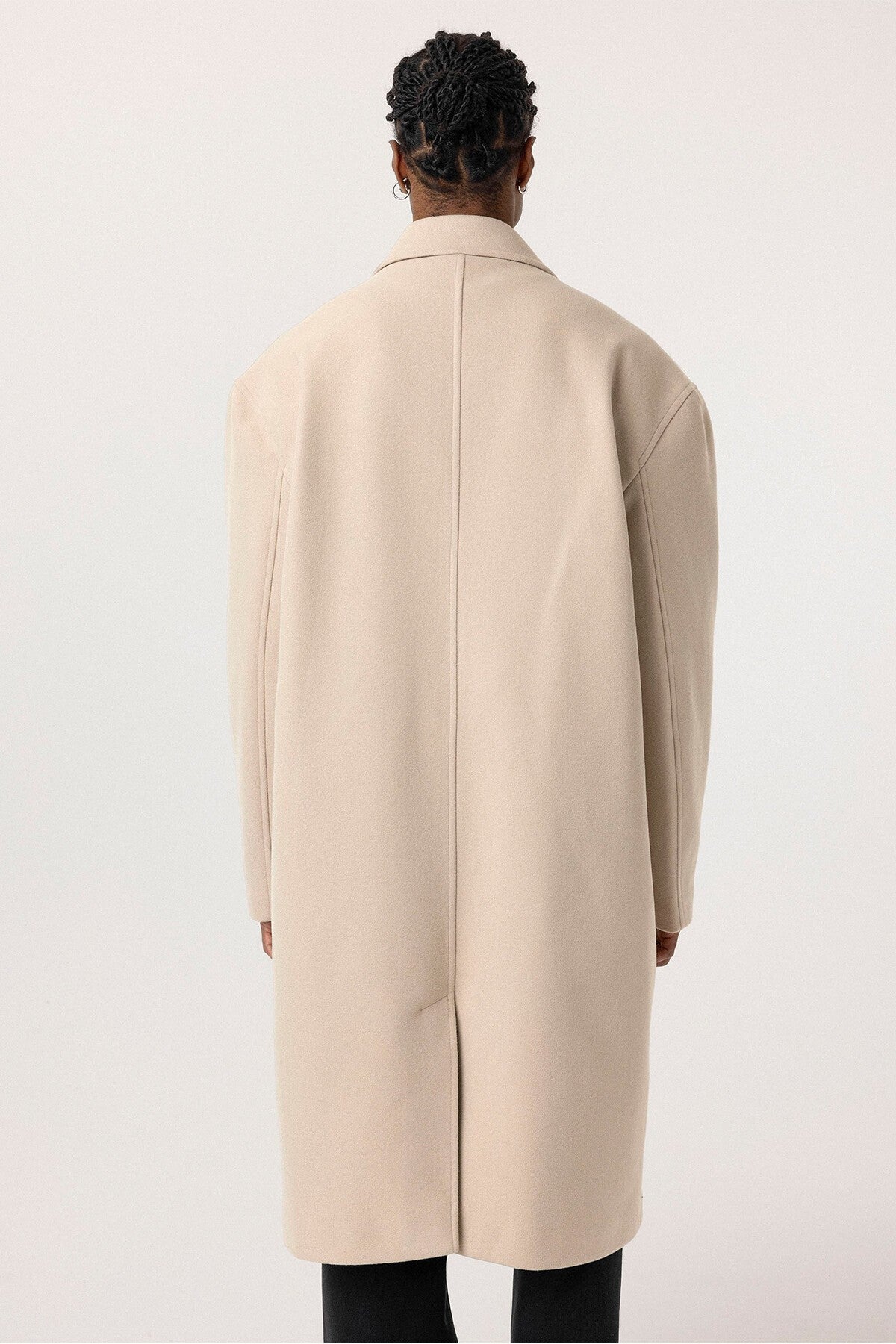 Oversize Uzun Kaşe Kaban
