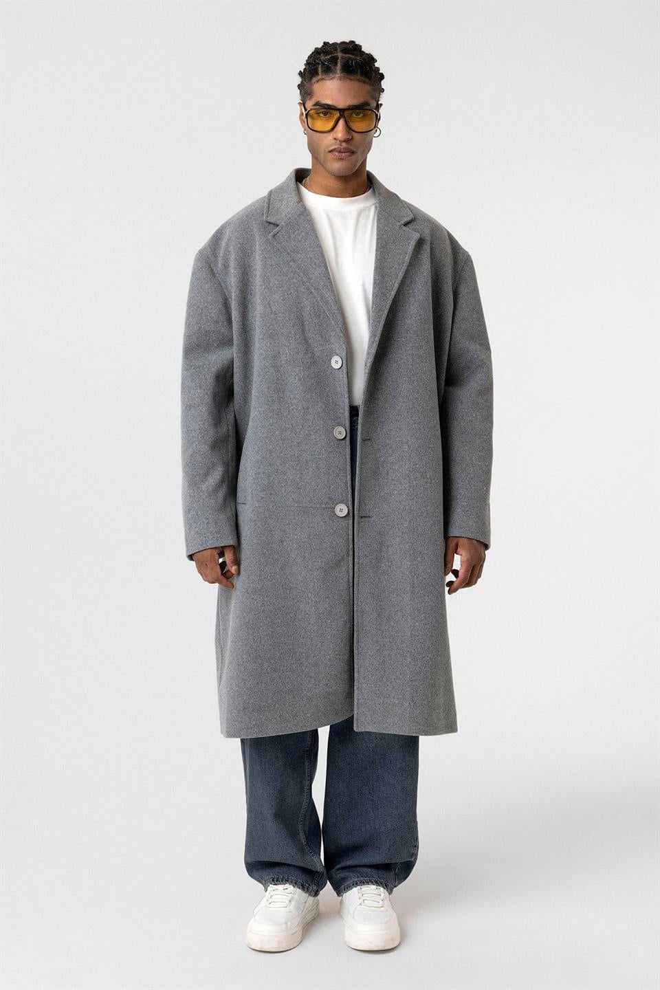 Oversize Uzun Kaşe Kaban