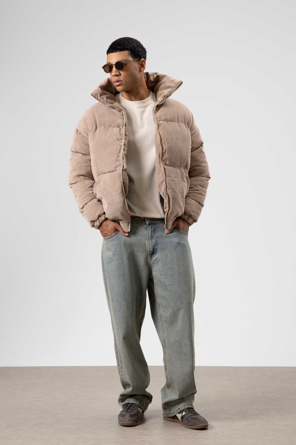 Oversize Kadife Şişme Mont