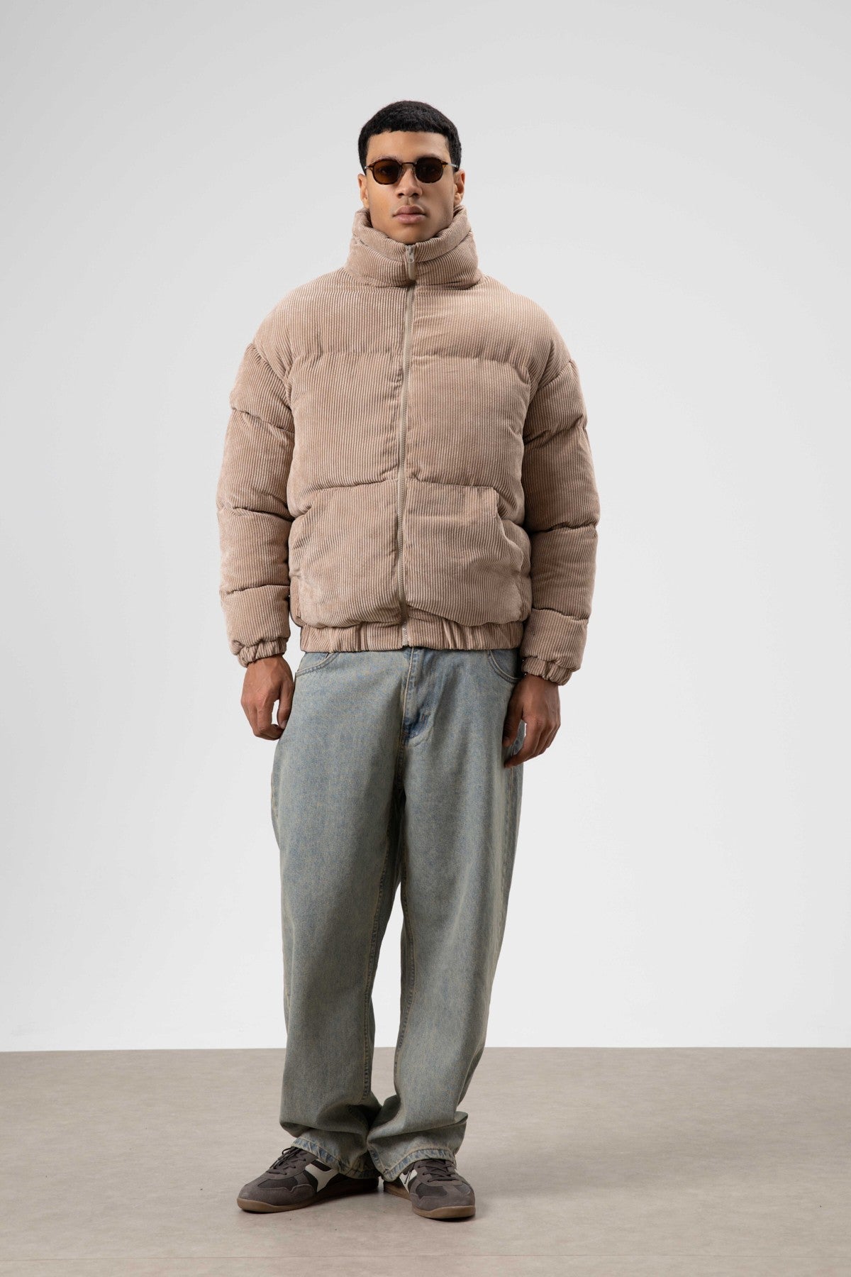 Oversize Kadife Şişme Mont