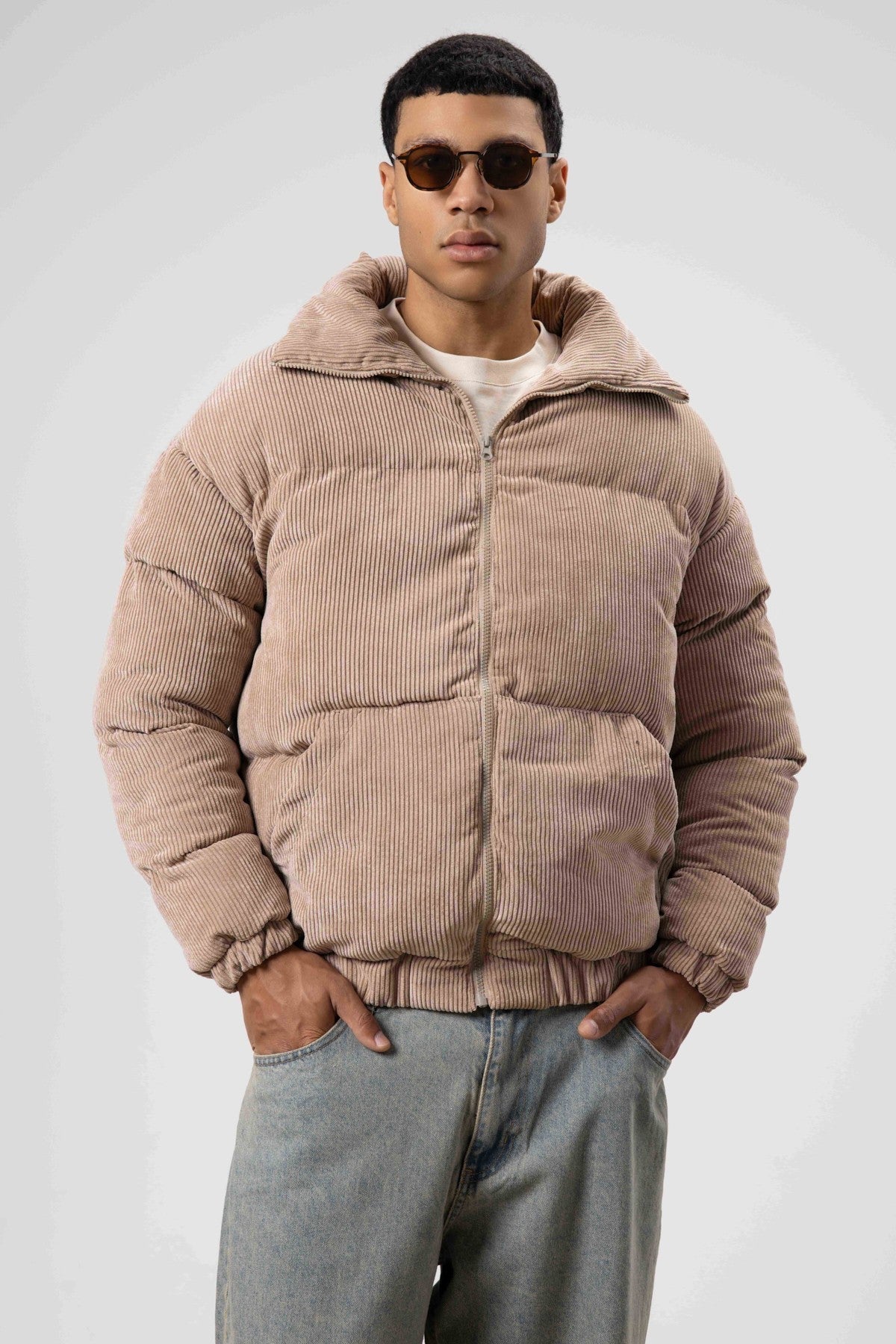 Oversize Kadife Şişme Mont