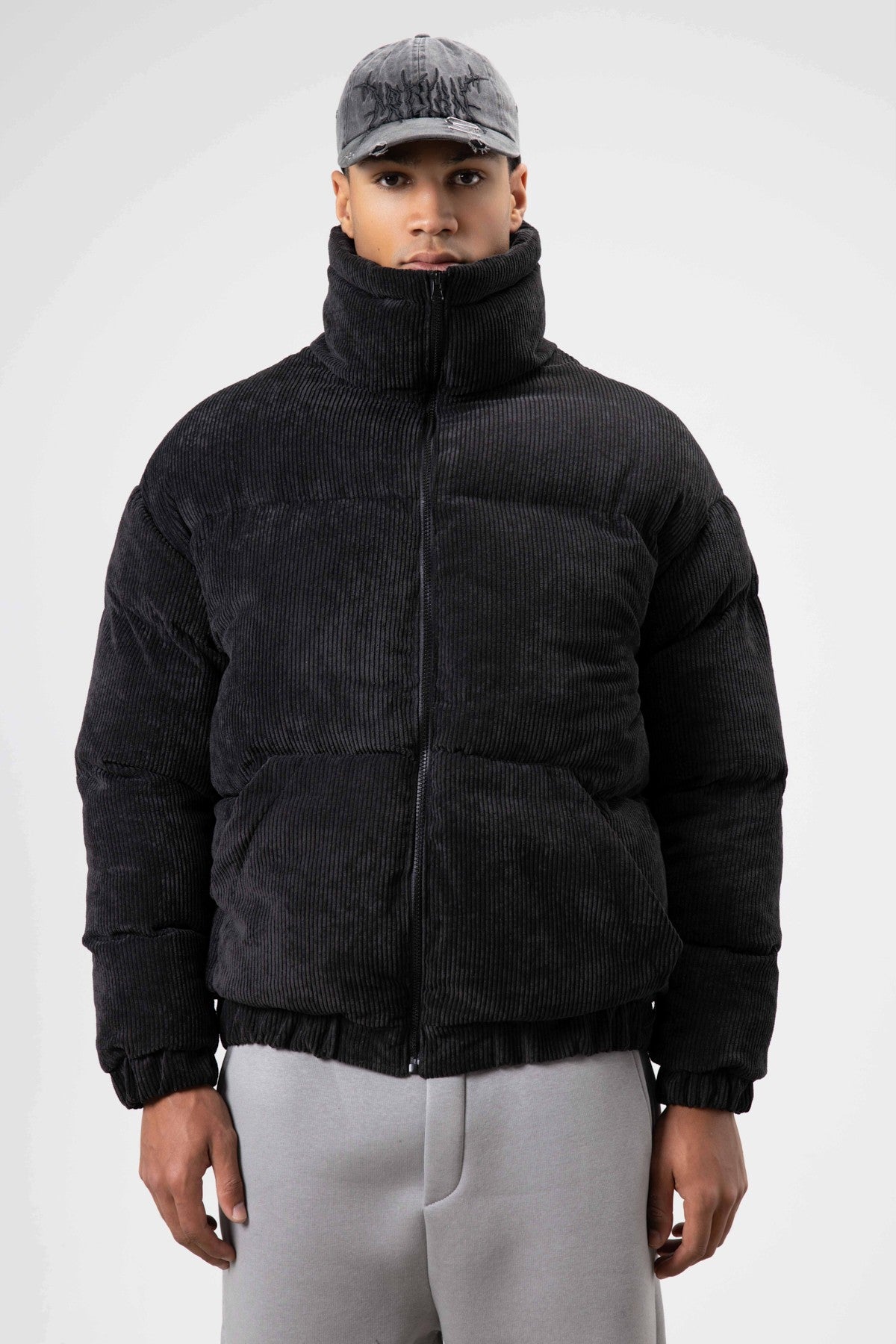 Oversize Kadife Şişme Mont