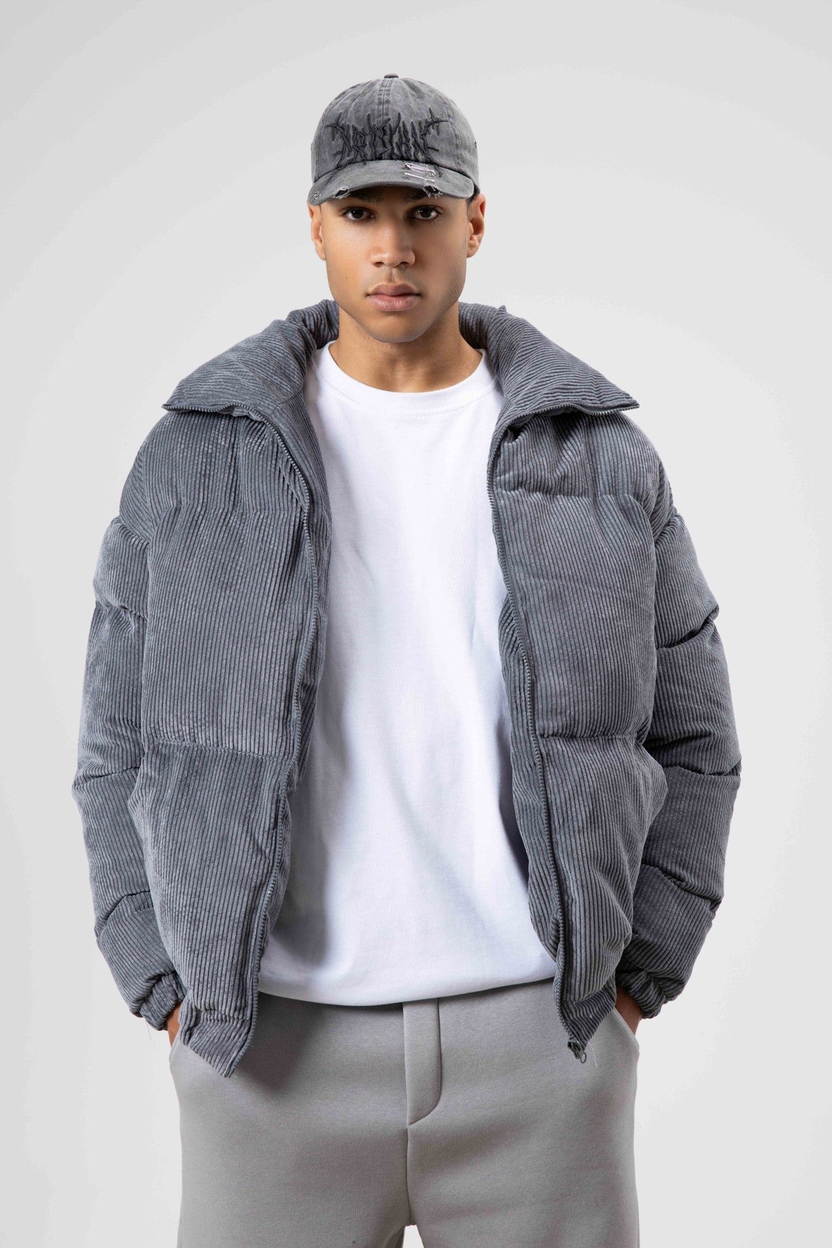 Oversize Kadife Şişme Mont
