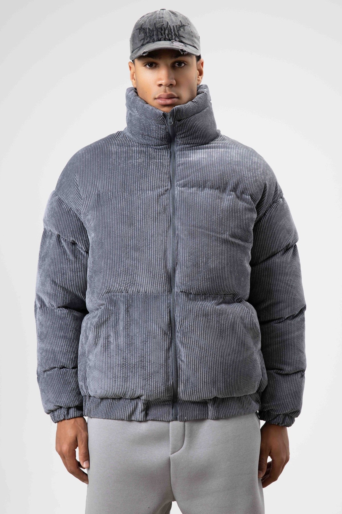 Oversize Kadife Şişme Mont